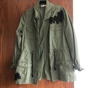 Military Style Jacket with Lace Details